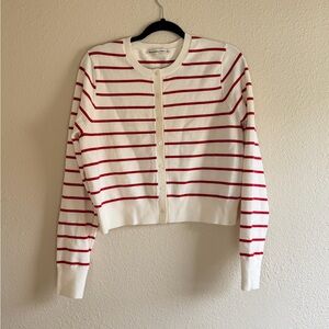 NWOT Abercrombie - Striped White and Red Cardigan